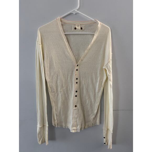 Free People Tops - Free People We the Free Womens Button Up Top Medium Cream Boho Neutral